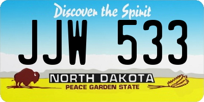 ND license plate JJW533