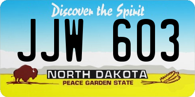 ND license plate JJW603