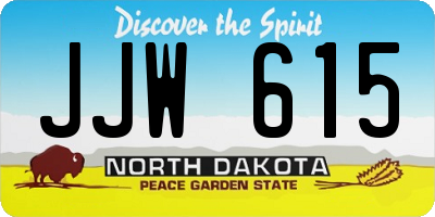ND license plate JJW615