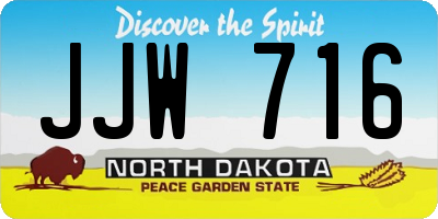 ND license plate JJW716