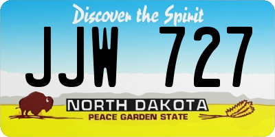 ND license plate JJW727