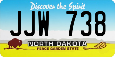 ND license plate JJW738