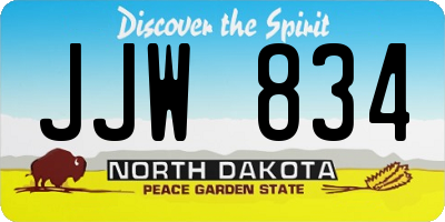 ND license plate JJW834