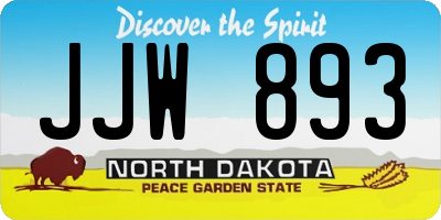 ND license plate JJW893