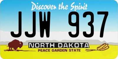 ND license plate JJW937