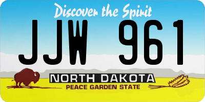 ND license plate JJW961