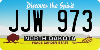 ND license plate JJW973