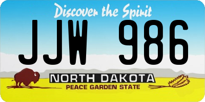 ND license plate JJW986