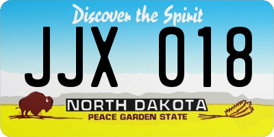 ND license plate JJX018