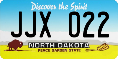 ND license plate JJX022