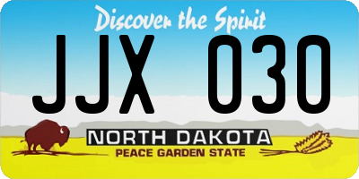 ND license plate JJX030