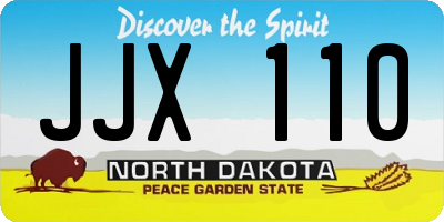 ND license plate JJX110