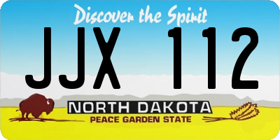ND license plate JJX112