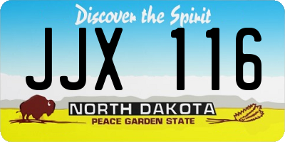 ND license plate JJX116