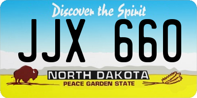 ND license plate JJX660