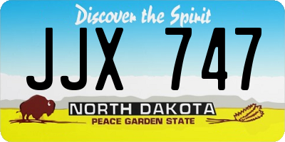 ND license plate JJX747