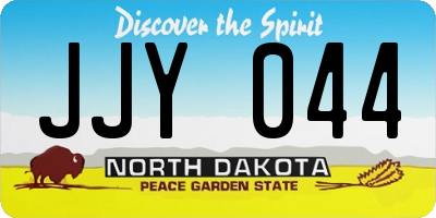 ND license plate JJY044