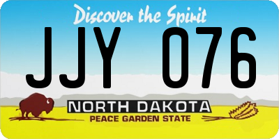 ND license plate JJY076