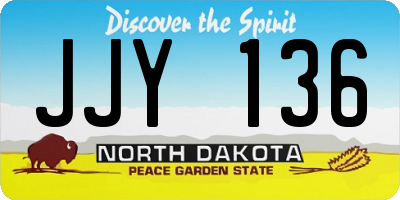 ND license plate JJY136