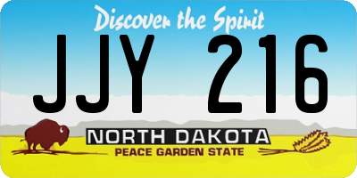 ND license plate JJY216