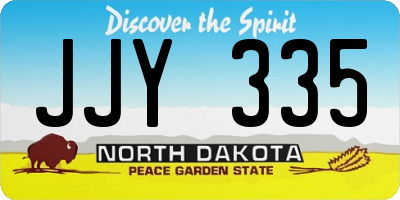 ND license plate JJY335
