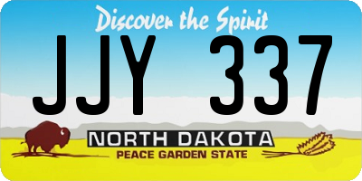 ND license plate JJY337