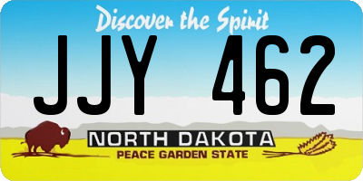 ND license plate JJY462