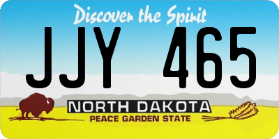 ND license plate JJY465