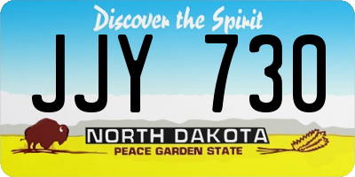 ND license plate JJY730