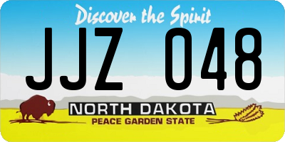 ND license plate JJZ048
