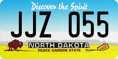 ND license plate JJZ055