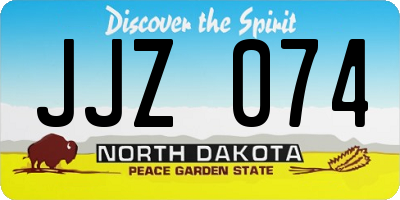 ND license plate JJZ074