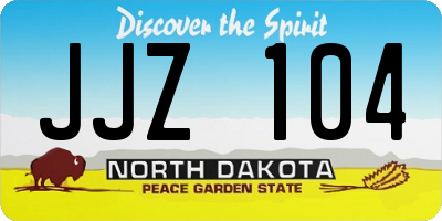 ND license plate JJZ104