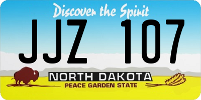 ND license plate JJZ107