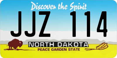 ND license plate JJZ114