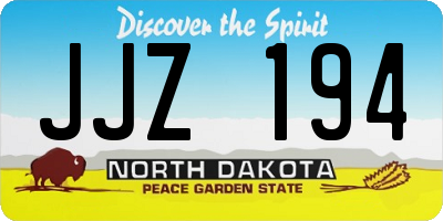 ND license plate JJZ194