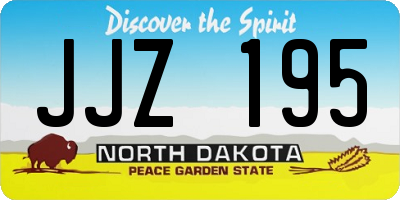 ND license plate JJZ195