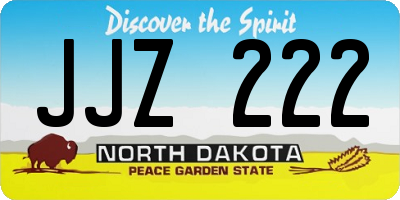 ND license plate JJZ222