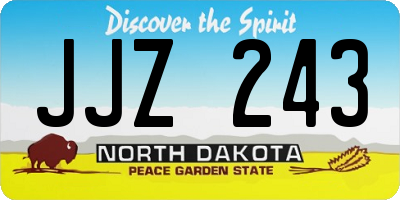 ND license plate JJZ243