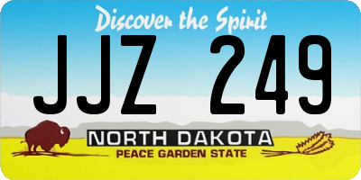 ND license plate JJZ249