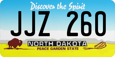 ND license plate JJZ260