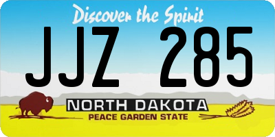 ND license plate JJZ285