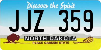 ND license plate JJZ359
