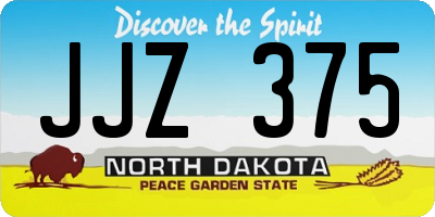 ND license plate JJZ375