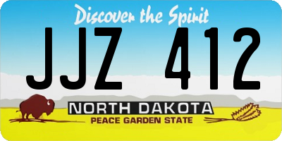 ND license plate JJZ412