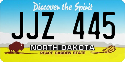 ND license plate JJZ445