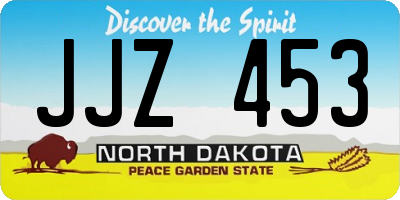 ND license plate JJZ453