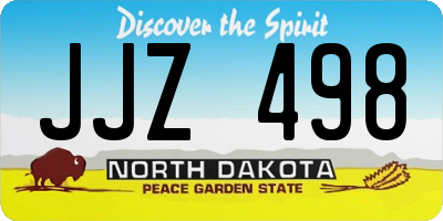 ND license plate JJZ498