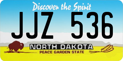 ND license plate JJZ536