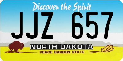 ND license plate JJZ657